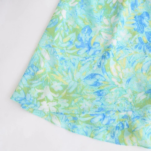 Vintage Soft Works Green and Blue  Floral Sun Dress Size 14 - Picture 8 of 13